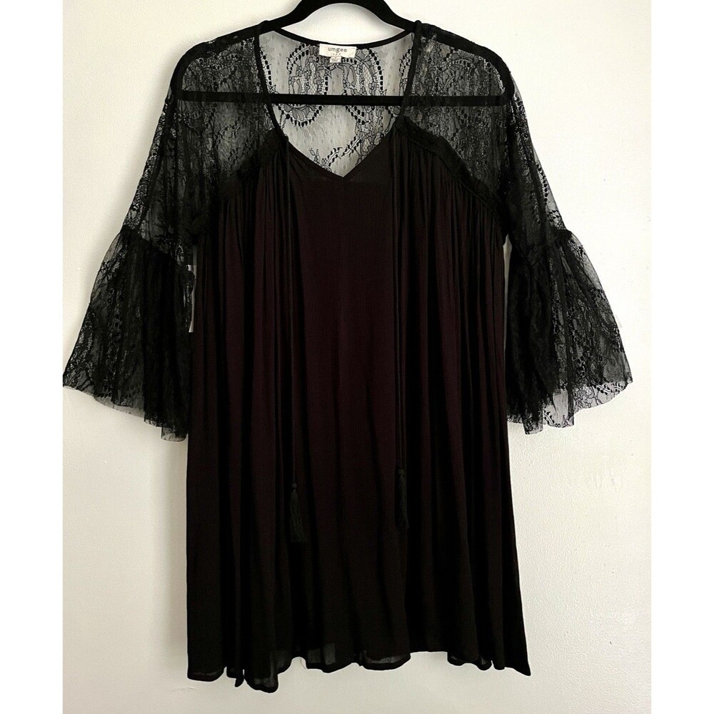 Umgre Baby Doll Shift Dress Small Black Lace Goth Whimsigoth Romantic Party